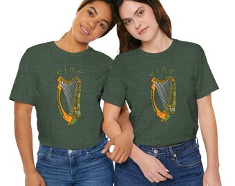 Irish Harp, St. Patrick's Day, 100% Airlume combed and ring-spun cotton tee | Bella+Canvas 3001