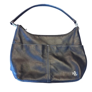 Ralph Lauren Black Hobo Handbag - Etsy