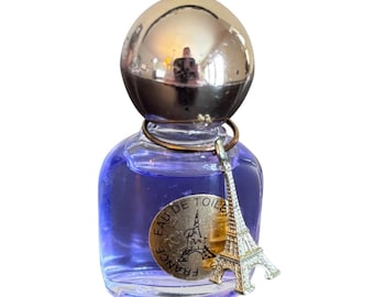 Vintage París Francia Eau De Toilette Mini Perfume Púrpura Torre Eiffel Encanto