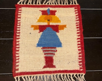 Woven Kilim Textile | Polish Artist Maria Domańska | Polish Folk Handmade Panel