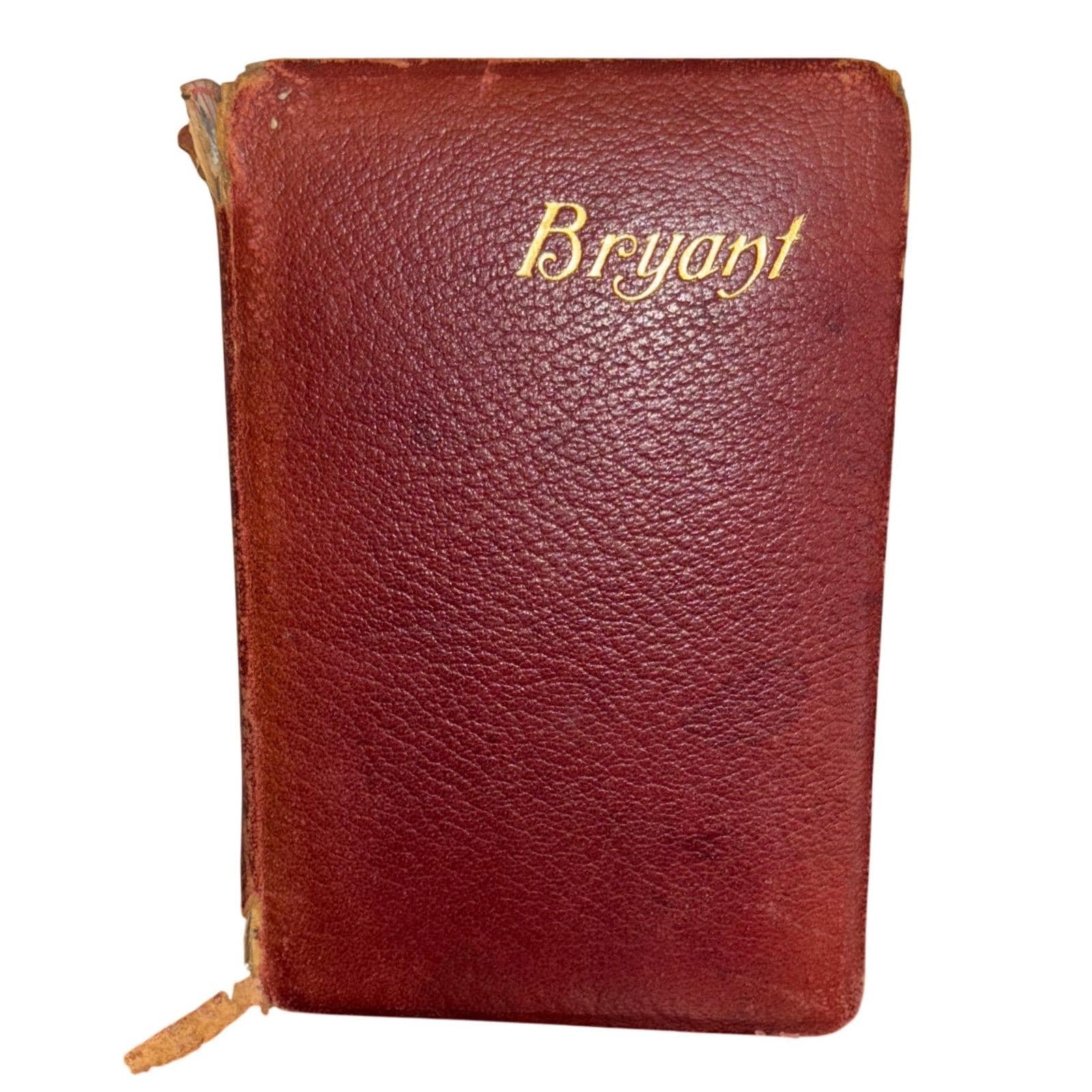 Antique William Cullen Bryant Leather Bound Book Poetry Collection