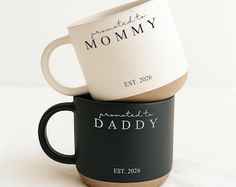 Promoted to Parents Mug, Pregnancy Announcement Mug Gift for Dad Mom, Gift for New Dad, First Time Mom and Dad Est. Mugs, Baby Shower Gift