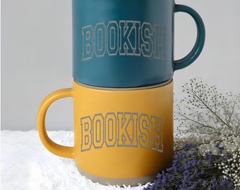 Bookish Engraved Mug, Gift For Reader Book Lovers