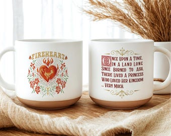 Feuerherz Becher, Thron aus Glasbecher, Geschenk für Buchliebhaber, Feuerherz Kaffeetasse, literarisch inspiriert, Bücherwurm BookTok, Aelin Galathynius, Heir Fire