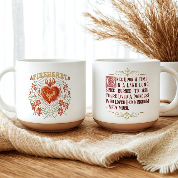 Fireheart Mug, Throne of Glass Mug, Book Lover Gift, Fireheart Coffee Cup, Literary Inspired, Bookish BookTok, Aelin Galathynius, Heir Fire
