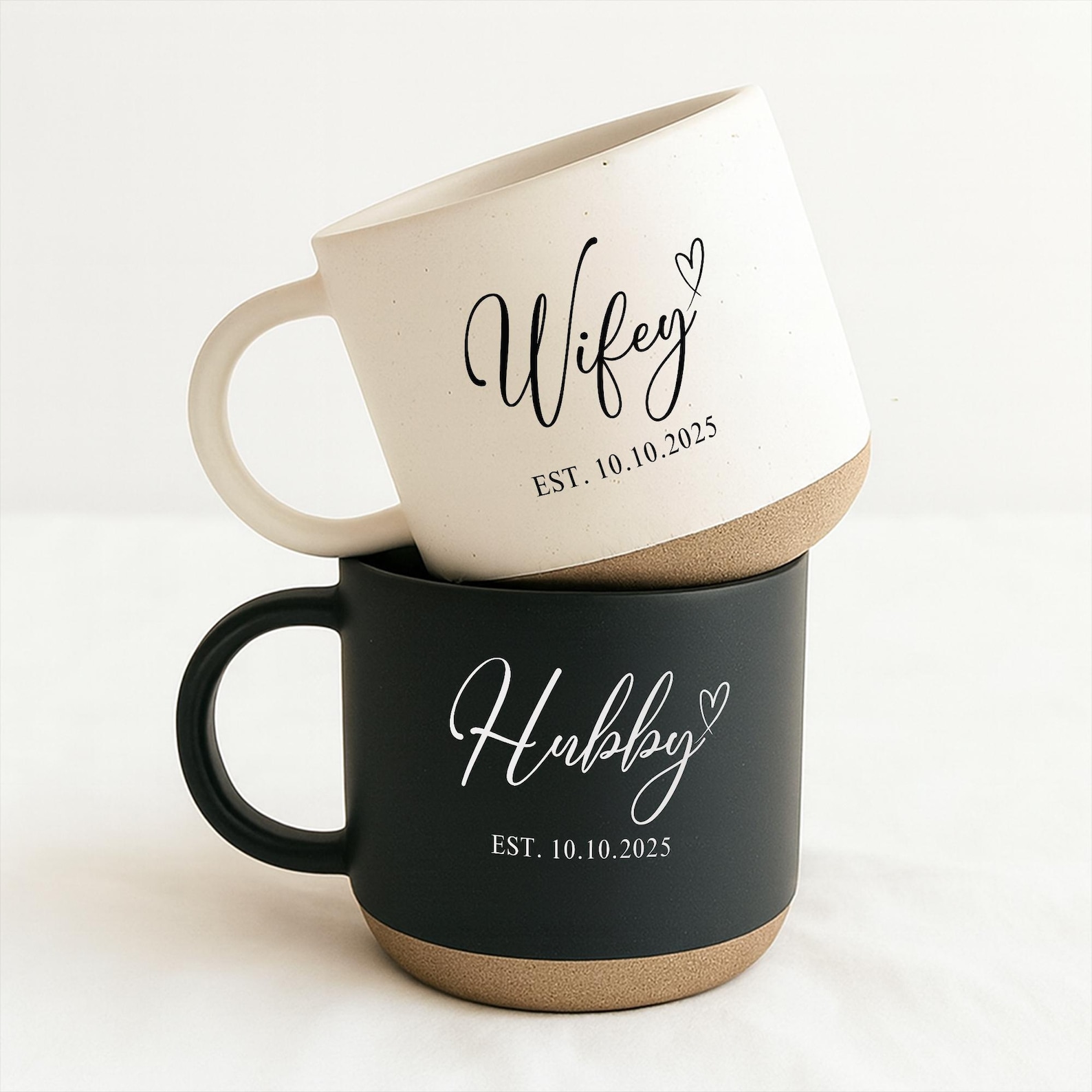 Personalized Mr Mrs Mugs, Hubby Wifey Custom Couple Coffee Mug, Unique Just Married Gift, Engagement Bride and Groom Wedding Gift
