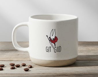 Hohler Ritter Hornet Git Gud Becher, Hohler Ritter Seidenlied, Spiel Becher, Geschenk für Gamer