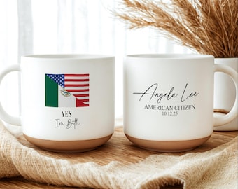 US Citizenship gift, Dual Citizenship Gift, Naturalization Gift, New Citizen Mug, Custom Dual Citizenship Mug, New American US Citizen Gift