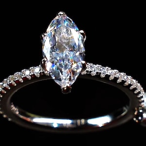 925 Silver Diamond Ring | 1.75 ct+ Marquise cut IGI Certified Lab Diamond | Engagement ring | All Sizes and Designs Custom Made Available