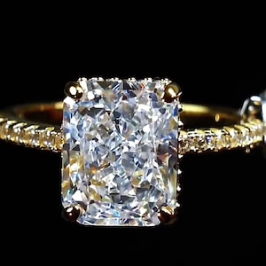 18K Diamond Ring | 2.5 ct+ Radiant cut IGI Certified Lab Diamond | Engagement ring | All Sizes and Designs Custom Made Available