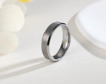Alianza de boda de tungsteno de plata de 6 mm, anillo de compromiso único, anillo de compromiso para mujer y hombre, anillo de aniversario para hombre, ajuste cómodo.