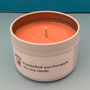 Soy Wax Candle Metal Tins: Custom Scent and Color 4oz tins
