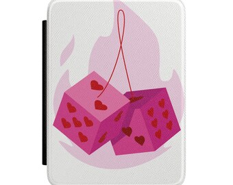 Funda para Kindle con diseño de corazones de bolsitas de té / Bonita funda rosa para lector electrónico