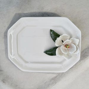 Vintage Cali 3D Magnolien Servierplatte - Keramik -