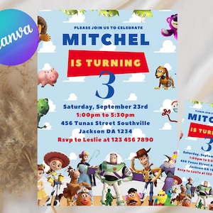 Toy Story Birthday Invitation, Editable Toy Story Invitation, Personalized Woody Buzz Jessie Birthday Download, Two Infinity and Beyond