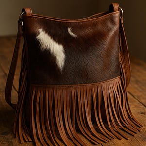 Handmade Hair on Cowhide Leather Women Bag Hair on Shoulder Bag Gift for Her Leather Hand Bag