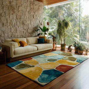 Bedroom rug 8x5ft multi colour