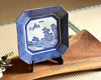 アンティーク伊万里焼皿、江戸時代青白印判食器 - Etsy 日本