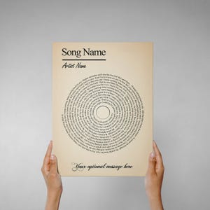 Benutzerdefinierte Songtexte Leinwand mit Spiral-Design - Personalisierte Musik Wand Kunst Geschenk für Paare, Jahrestag, Hochzeit oder Valentinstag