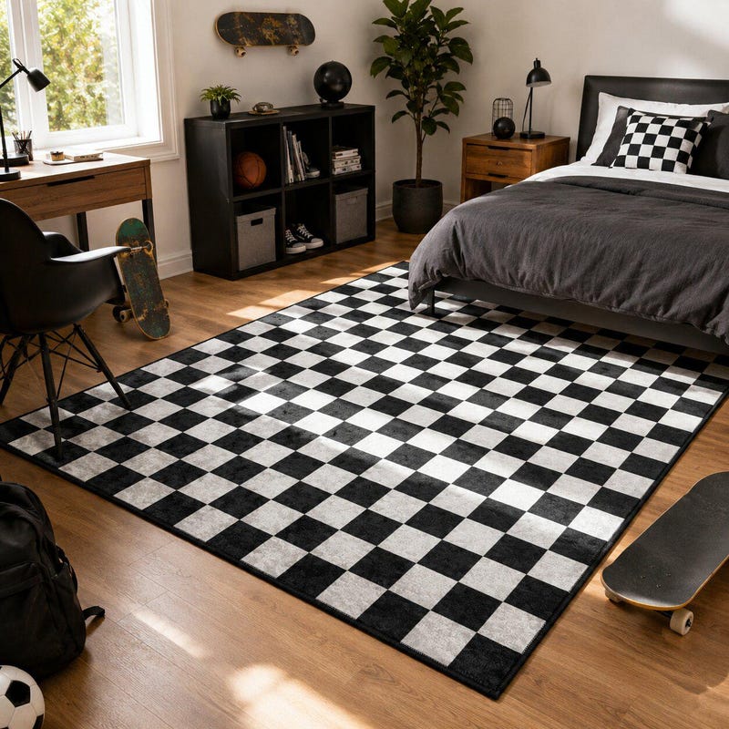 Checkerboard Rug - Etsy