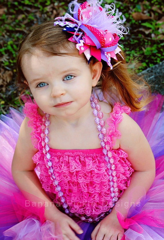 Items Similar To Pink Purple Princess Hair Bow Ott Hair Bow Couture