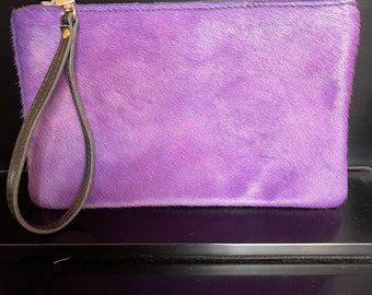 Purple Leather (hair) Pouch