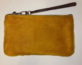 Leather Mustard Color Pouch