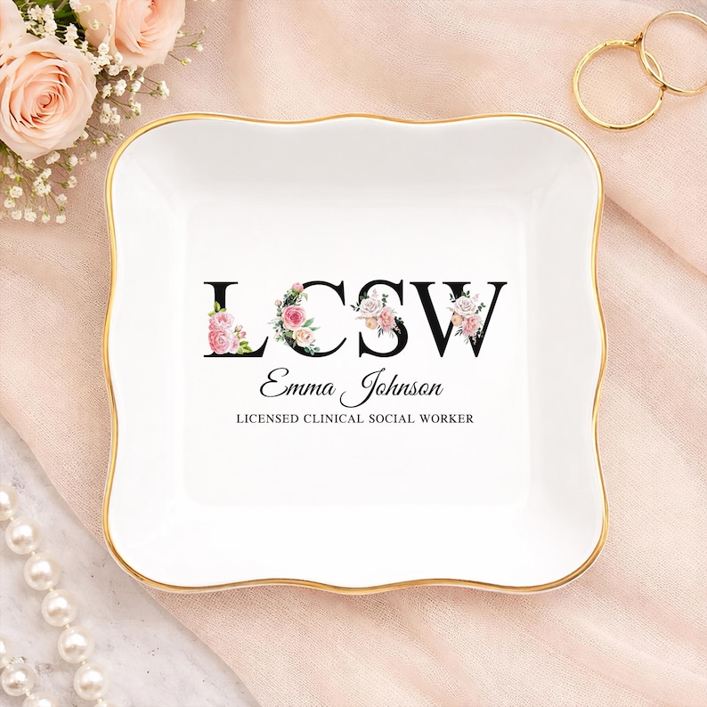Personalized LCSW Jewelry Dish, Custom Licensed Clinical Social Worker ...