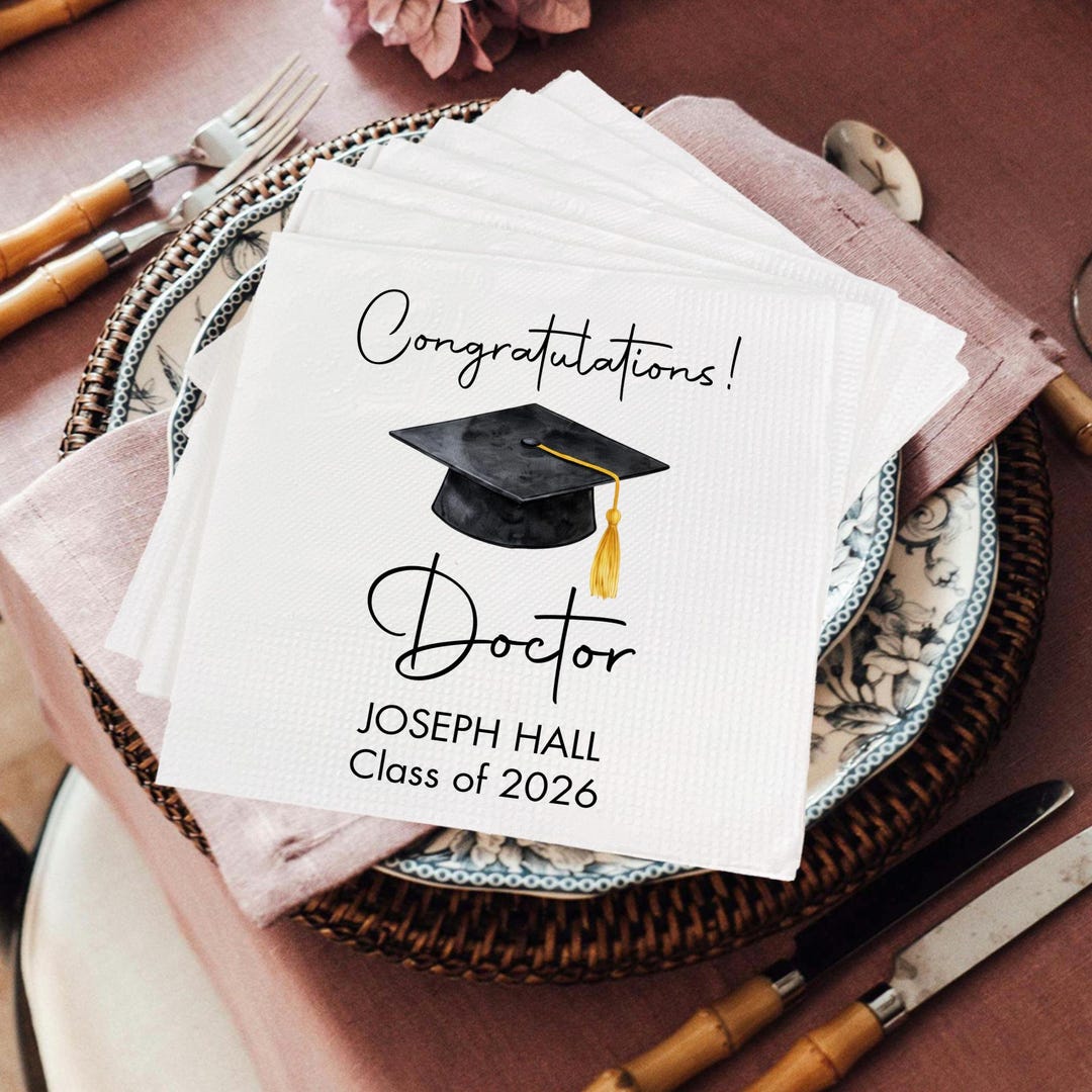 Custom Doctor Graduation Napkins Personalized Cocktail Napkins For custom-doctor-graduation-napkins-personalized-cocktail-napkins-for
