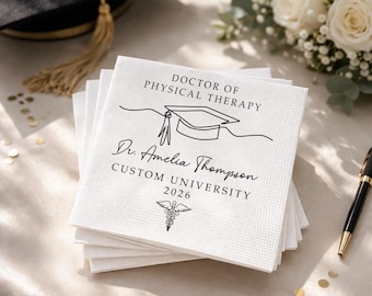 Doctor of Physical Therapy Graduation Napkins, DPT Degree Grad Gift, Physical Therapist Gift, DPT Grad Party Decor, Class of 2026