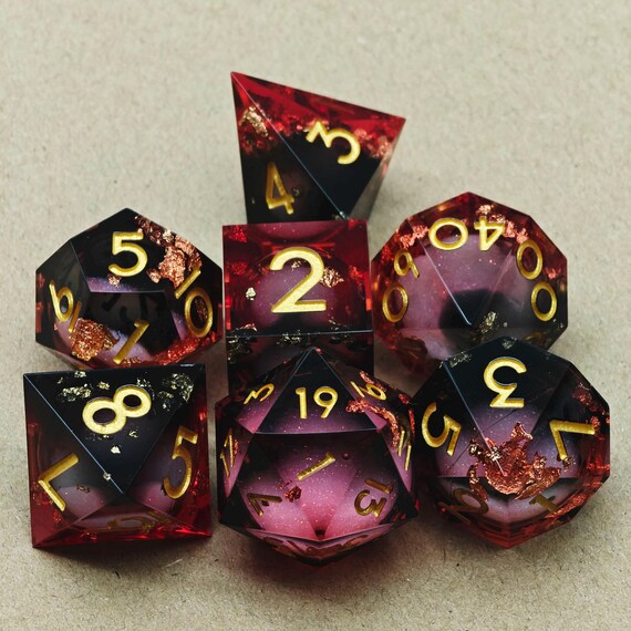 Black Dark Starry Sky Liquid Core DnD Dice Set for Magic Game, Galaxy Dungeons and Dragons Dice Set for DnD Gifts, Resin D&D Dice Set