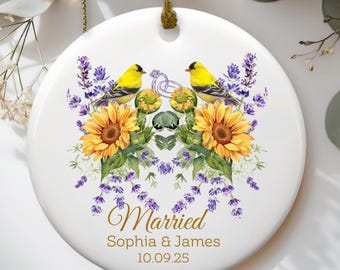 First Christmas Married Ornament birds, Personalized Our First Christmas As Mr And Mrs,Personalized Wedding Gift,Newlywed 2025,gift for couple