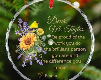 Personalized Thank You Gift ornament, Leaving Gift, Gift For Her, Gift For Teacher, New Job Gift, Thank You Christmas Keepsake,Coworker Gift