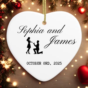 Personalized first christmas engaged ornament, mr and mrs ornament, gifts for engagement, christmas gift for her, our first christmas