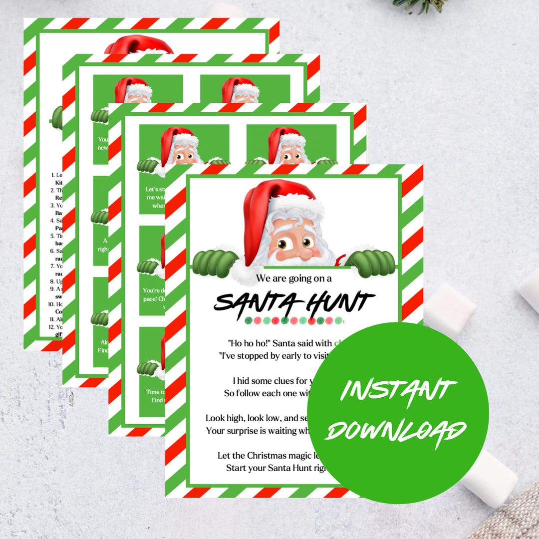 Santa Scavenger Hunt | Game Answers | Christmas Game for Kids ...