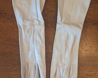 Vintage Careskin de Superb guantes largos de ópera para mujer cuero marfil Sz 6 1/2