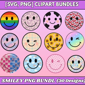 Smiley Png Bundle, Distressed Smiley Png, Smiley Sublimation Png, Checkered Smiley Png, Daisy Smiley Png, Retro Flower Png, Groovy Svg