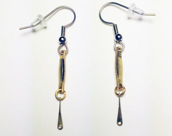 Dangling brass earrings