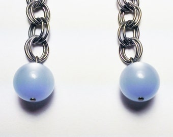 Blue vintage beads earrings