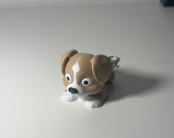 Flexi Dog Keychain – 3D Printed Articulated Puppy, Fidget Toy, Dog Lover Gift, Wiggly Pet Charm, Available with or without Keyring
