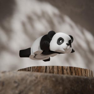 Panda Keychain – 3D Printed Flexi Panda Bear, Articulated Animal Key Ring, Fidget Toy, Kawaii Panda Gift, Wildlife Lover Accessory