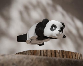 Panda Keychain – 3D Printed Flexi Panda Bear, Articulated Animal Key Ring, Fidget Toy, Kawaii Panda Gift, Wildlife Lover Accessory