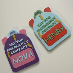 Emergency Contact Backpack Tag - 3D Printed NFC Backpack Tag - NFC Keychain - Emergency Contact NFC Keychain