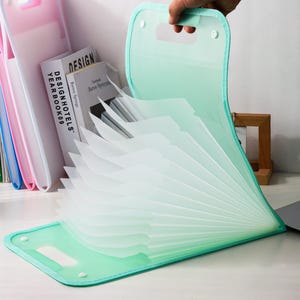 A4 Dokumenten-Organizer-Tasche, erweiterbarer tragbarer Aktenhalter, benutzerdefinierter Dateispeicher, Geschenk für Lehreranerkennung Bild 5