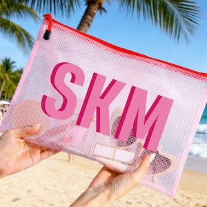 Personlig poolväska, våtväska för brudtärnor, poolväska med skuggmonogram, vattentät poolväska, möhippa, brudtärnepresenter