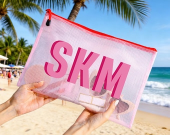 Personalisierte Pooltasche, Brautjungfer Strandtasche, Schatten-Monogramm Pooltasche, wasserdichte Pooltasche, Bachelorette Party Favor, Brautjungfer Geschenke