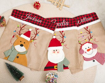 Christmas Chair Covers With Name, Santa & Snowman Christmas Chair Covers, Christmas Chair Cover Gift, Home Decor, Holiday Gifts