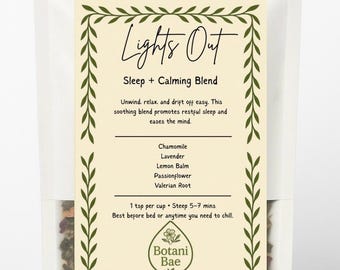 Lights Out – Kräutereschlaf Tee | Kamille, Lavendel, Baldrianwurzel | Koffeinfreie Gute-Nacht-Mischung