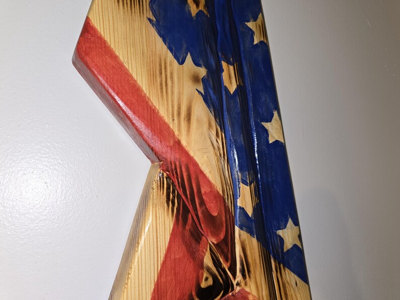 Handmade Draped Wooden American Flag – Rustic Patriotic Wall Hanging ...
