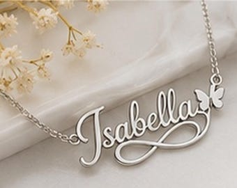 Personligt namnhalsband Unikt smycke Gåva, Initialhalsband, Julklapp, Gåva till Syster Födelsedag Oförglömlig Gåva till Dotter